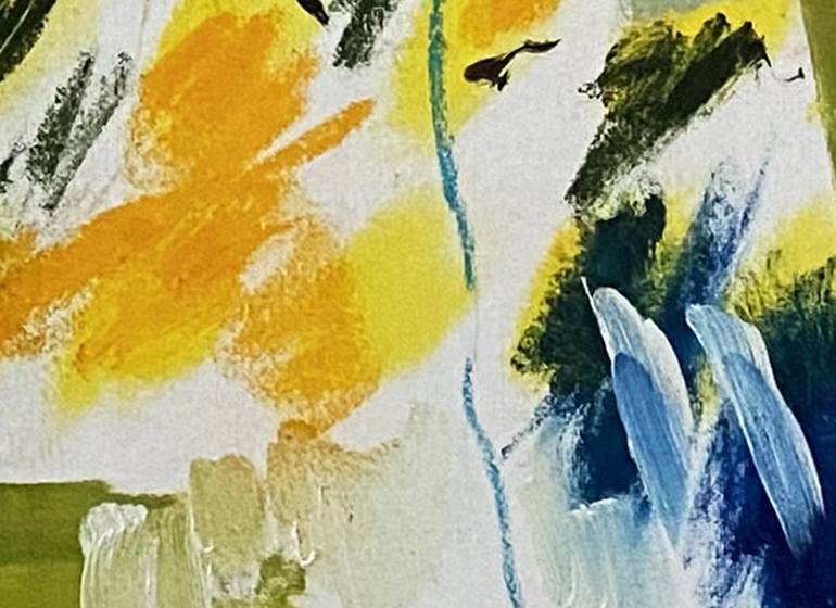 Original Abstract Floral Painting by Nini Yūrei Ferrara