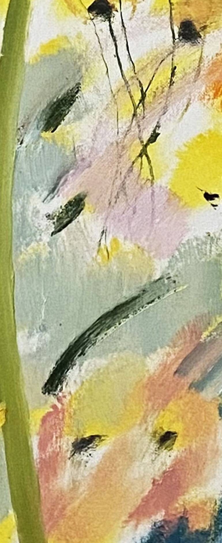 Original Abstract Floral Painting by Nini Yūrei Ferrara