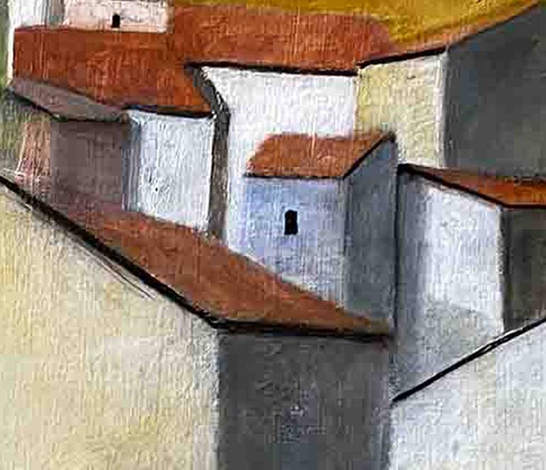 Original Abstract Cities Painting by Nini Yūrei Ferrara