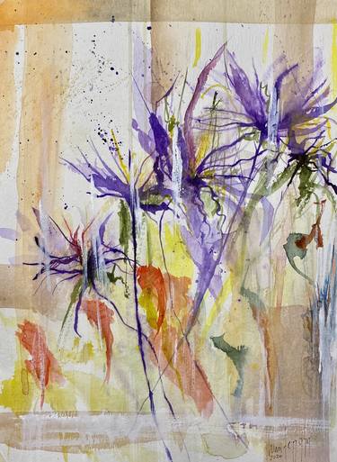 Print of Abstract Expressionism Floral Paintings by Nini Yūrei Ferrara