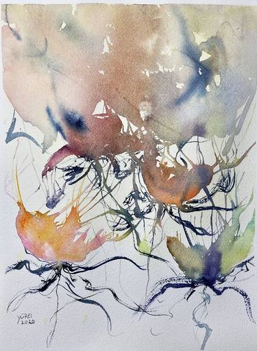 Original Abstract Floral Paintings by Nini Yūrei Ferrara