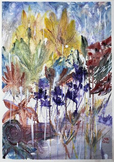 Print of Abstract Floral Paintings by Nini Yūrei Ferrara