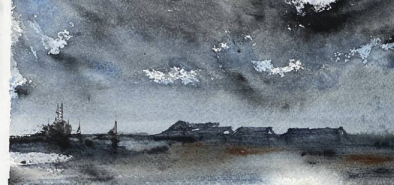 Original Abstract Seascape Painting by Nini Yūrei Ferrara