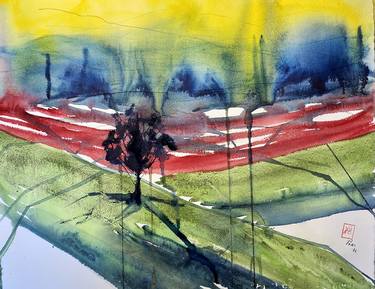 Original Abstract Landscape Paintings by Nini Yūrei Ferrara