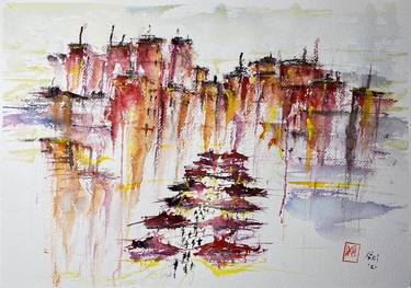 Print of Abstract Cities Paintings by Nini Yūrei Ferrara