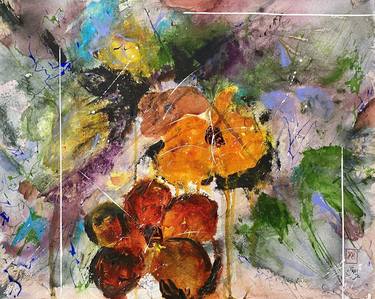 Original Abstract Expressionism Floral Paintings by Nini Yūrei Ferrara