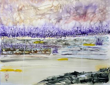 Original Abstract Expressionism Landscape Paintings by Nini Yūrei Ferrara