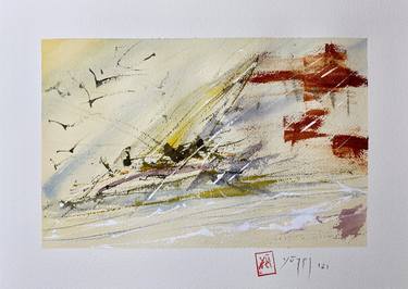 Print of Abstract Expressionism Seascape Paintings by Nini Yūrei Ferrara