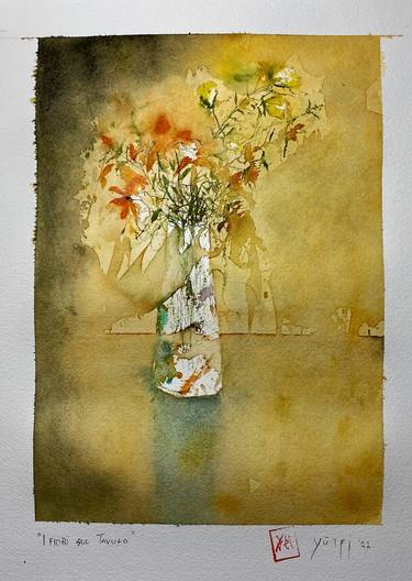 Original Abstract Floral Paintings by Nini Yūrei Ferrara