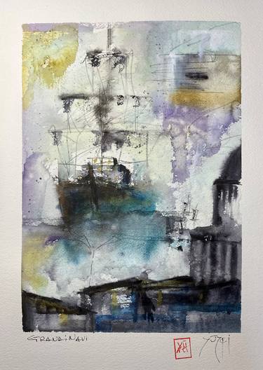 Original Abstract Ship Paintings by Nini Yūrei Ferrara