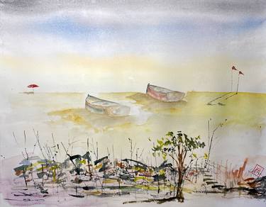 Original Expressionism Boat Paintings by Nini Yūrei Ferrara