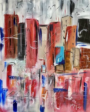 Print of Abstract Cities Paintings by Nini Yūrei Ferrara