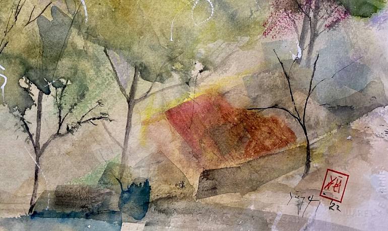 Original Abstract Tree Painting by Nini Yūrei Ferrara
