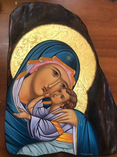 Our Lady Theotokos and Little Jesus “The sweet kissing” thumb