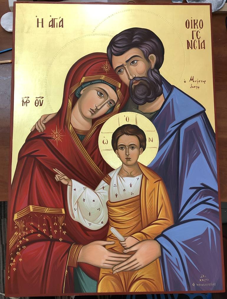 The Holy Family Painting by Francoise Michalopoulou | Saatchi Art