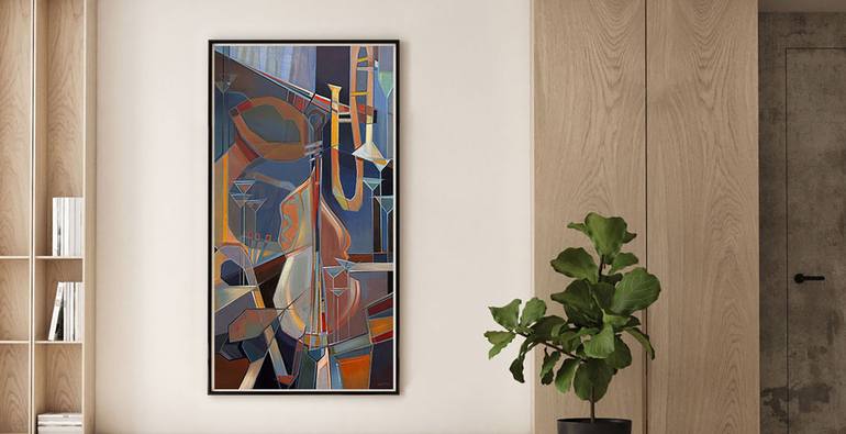 Original Cubism Abstract Painting by Kato Rempel