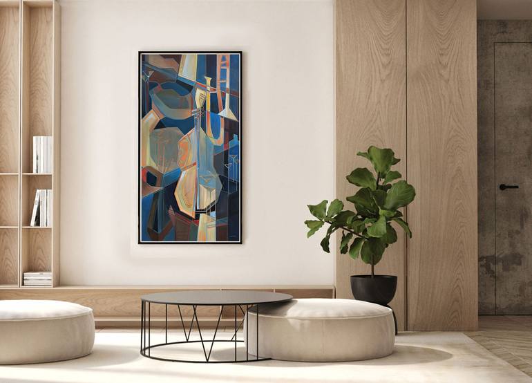 Original Cubism Abstract Painting by Kato Rempel