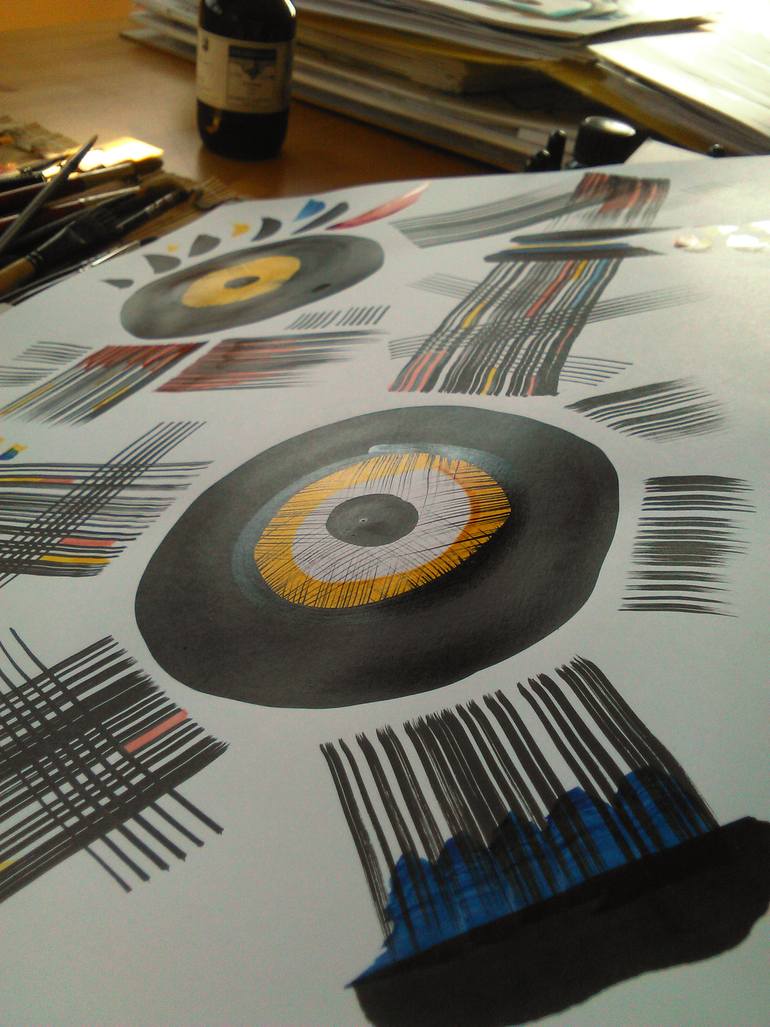 Original Dada Abstract Drawing by Vincenzo Letta