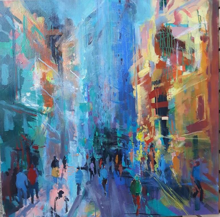 Original Expressionism Cities Painting by Marija Ruzicic