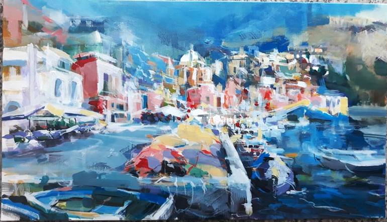 Original Expressionism Cities Painting by Marija Ruzicic