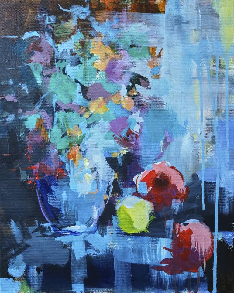 Original Abstract Expressionism Still Life Painting by Marija Ruzicic