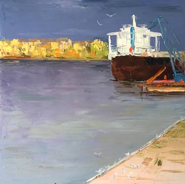 Original Impressionism Boat Paintings by Olga Lazareva
