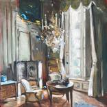 Interior with an antique screen by Hanna Ruminski