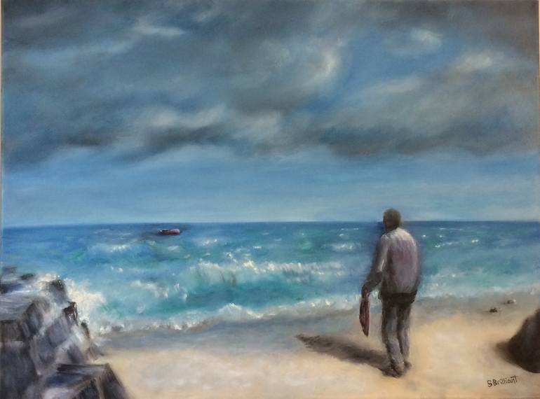 Original Realism Beach Painting by Shalom Brilliant