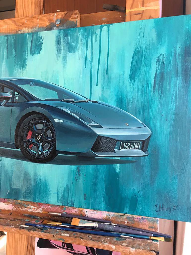 Original Fine Art Car Painting by Olga Anthony