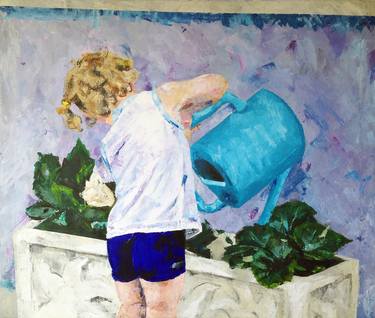 Original Figurative Children Paintings by Idoia Asensio