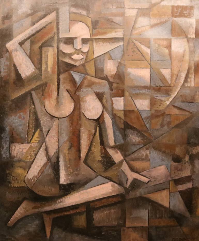 Female Nude In A Cubist Style Painting By Nicholas Gebbett Saatchi Art