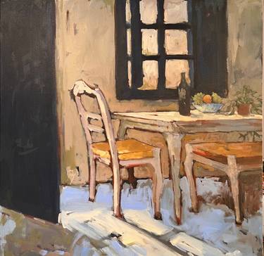 Original Expressionism Interiors Paintings by Rebecca Molayem