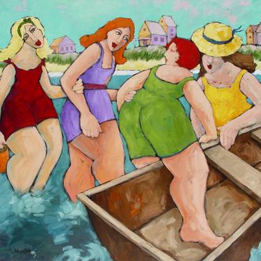Original Boat Paintings by Rebecca Molayem