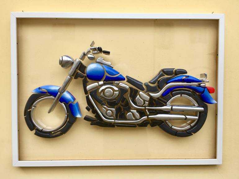 Print of Pop Art Motorbike Sculpture by Simone Parri
