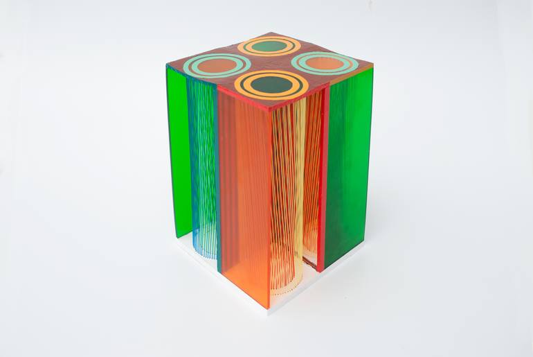 Original Op Art Geometric Sculpture by Ender Martos