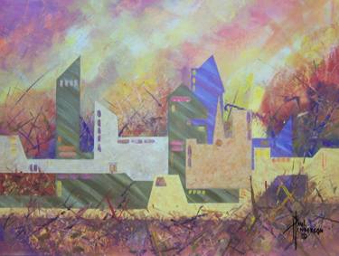 Original Abstract Expressionism Cities Paintings by Paul Henderson
