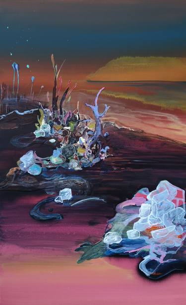 Original Abstract Expressionism Landscape Painting by Justyna Pennards-Sycz