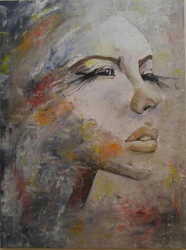 Print of Abstract Expressionism Women Paintings by Revaz Basilashvili