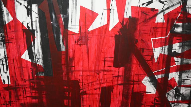 Original Abstract Cities Painting by Benoît Tremblay
