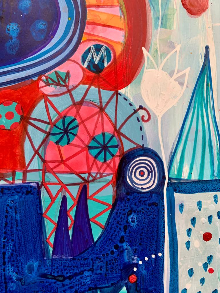 Original Abstract Botanic Painting by Malgosia Kiernozycka