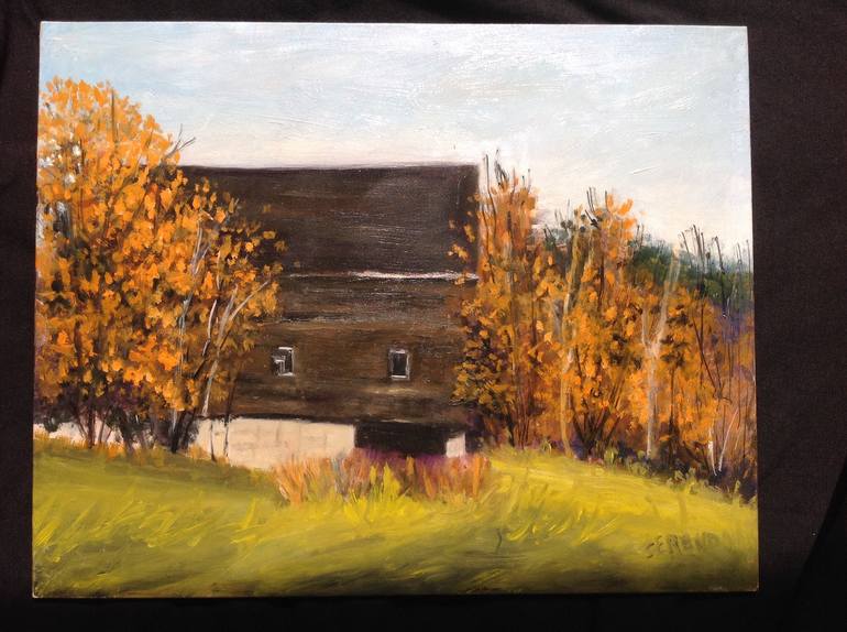 The Brown Barn Painting By Sandy Sereno Saatchi Art