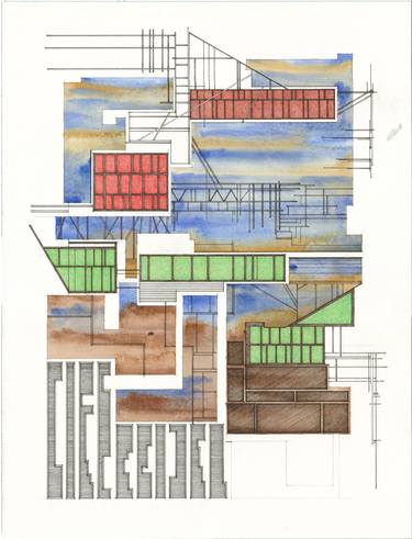 Print of Abstract Architecture Paintings by John Cline
