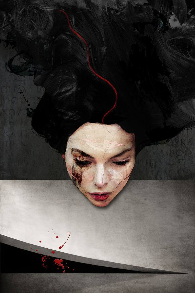 Original Portraiture Women Mixed Media by Sait Mingü