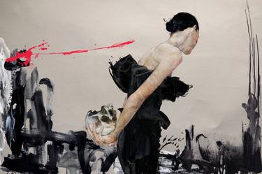 Original Portraiture Women Mixed Media by Sait Mingü