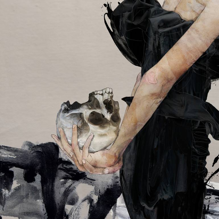 Original Portraiture Women Mixed Media by Sait Mingü