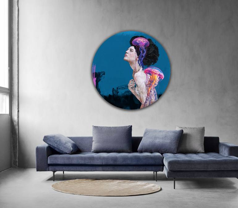 Original Portraiture Women Mixed Media by Sait Mingü