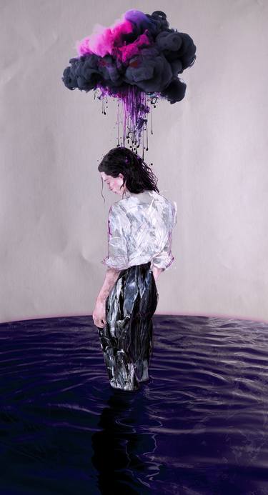Original Portraiture Women Mixed Media by Sait Mingü