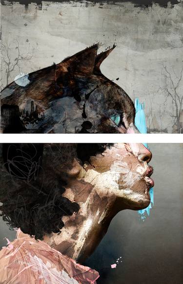 Original Abstract Women Mixed Media by Sait Mingü