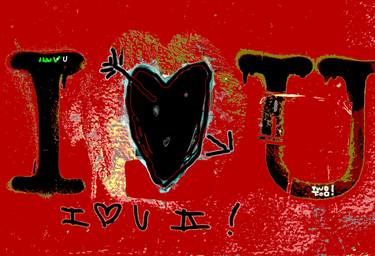 I LOVE YOU TOO (TWO) -RED - Embellished Giclee Canvas, Limited Edition 1 of 5 thumb