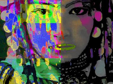 Colorful Young Roma (Gypsy) Woman, Embellished Giclee - Limited Edition 1 of 5 thumb
